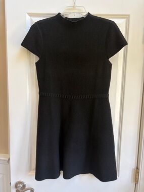 Aqua Black Short-Sleeve Mini Dress